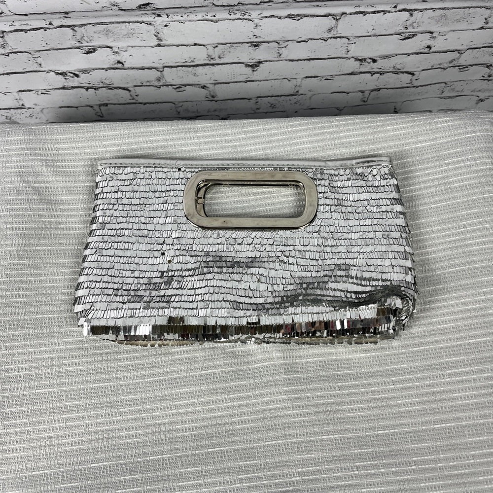 Vintage Silver Metallic Sequins Clutch for special occasions, Charming CHARLIE,